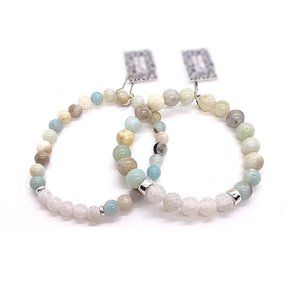 Set of Amazonite Stretch Bracelets 6mm & 8mm